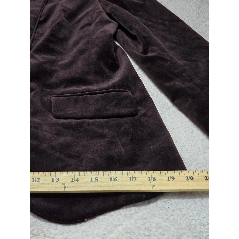 Ann Taylor LOFT Velvet Blazer Jacket Deep Plum Shawl Collar Single Button Size 8